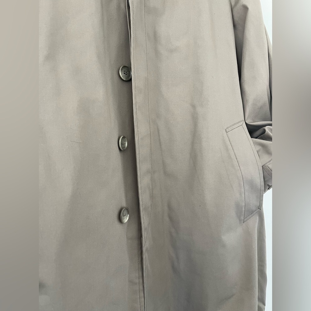 London Fog Vintage Men’s Overcoat 44 Long 70s-80s Removable Brown Liner - Picture 3 of 16